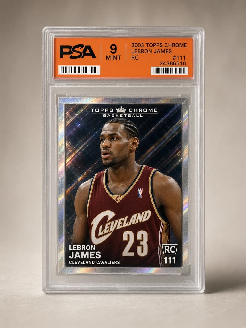 2003 Topps Chrome LeBron James #111 Rookie — PSA 9